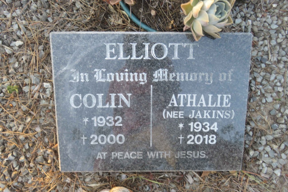 ELLIOTT Colin 1932-2000 &amp; Athalie JAKINS 1934-2018