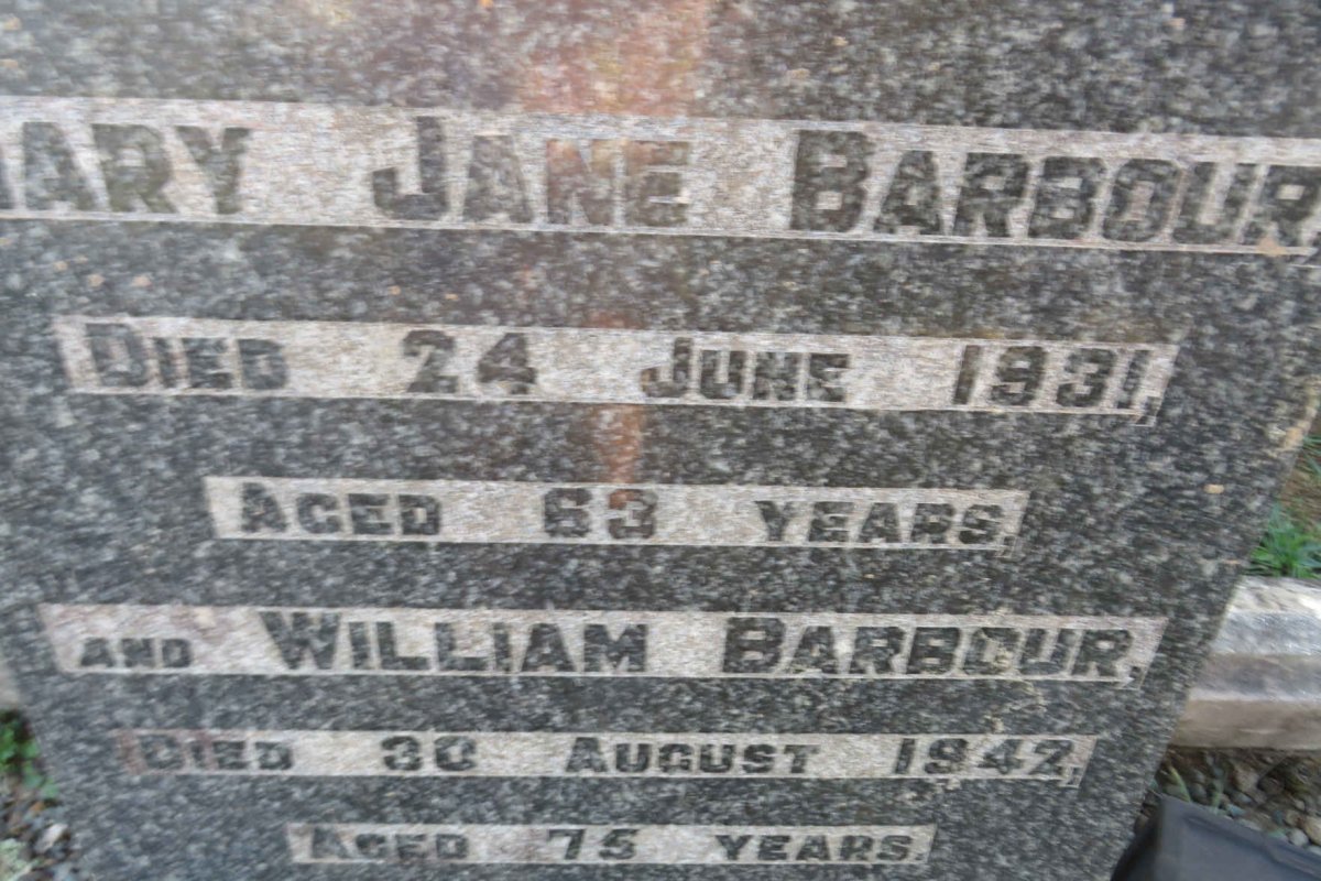 BARBOUR William -1942 &amp; Mary Jane -1931