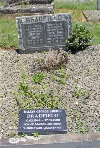 BRADFIELD Graydon Alwyn 1904-1987 &amp; Doris Timm PURDON :: Dallys George Archie 1944-2010