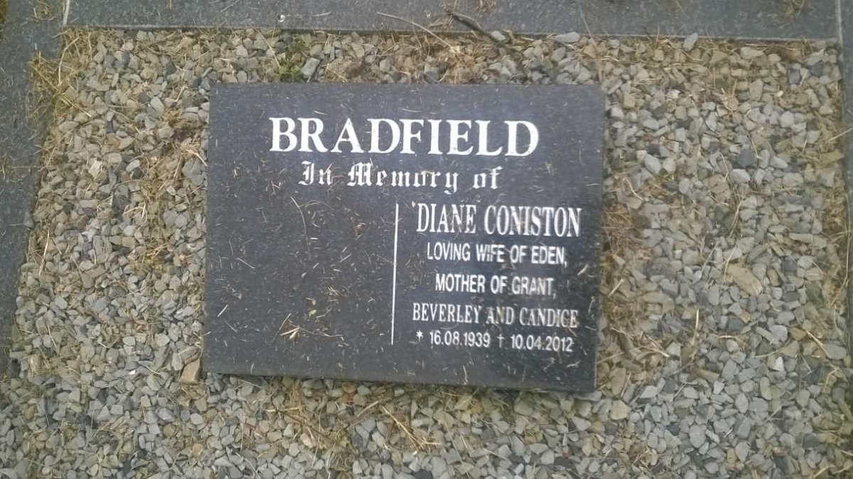 BRADFIELD Diane Coniston 1939-2012