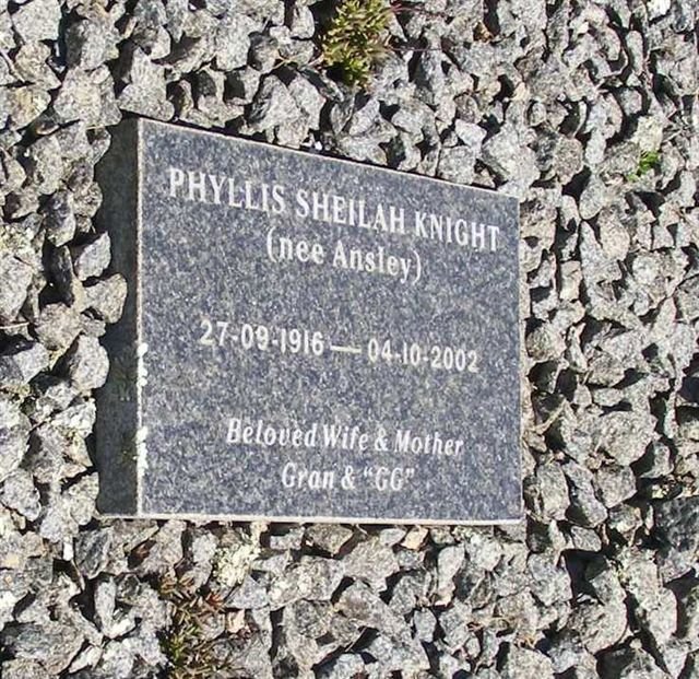 KNIGHT Phyllis Sheilah nee ANSLEY 1916-2002