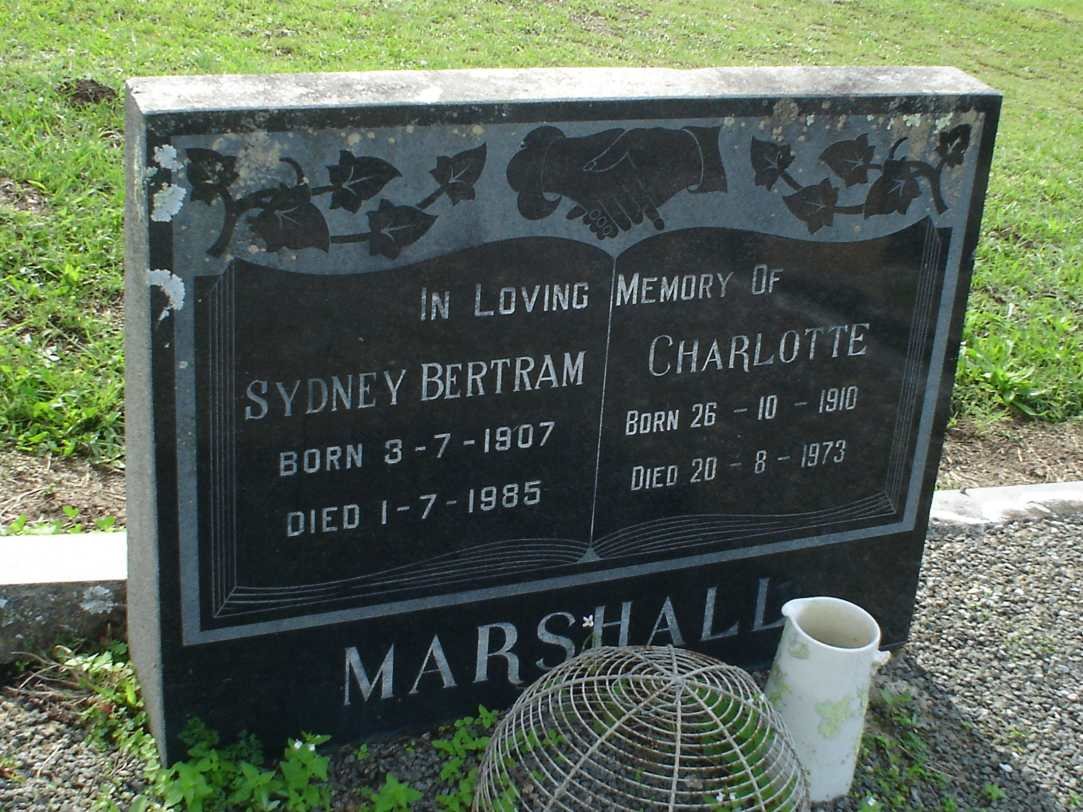 MARSHALL Sydney Bertram 1907-1985 &amp; Charlotte 1910-1973