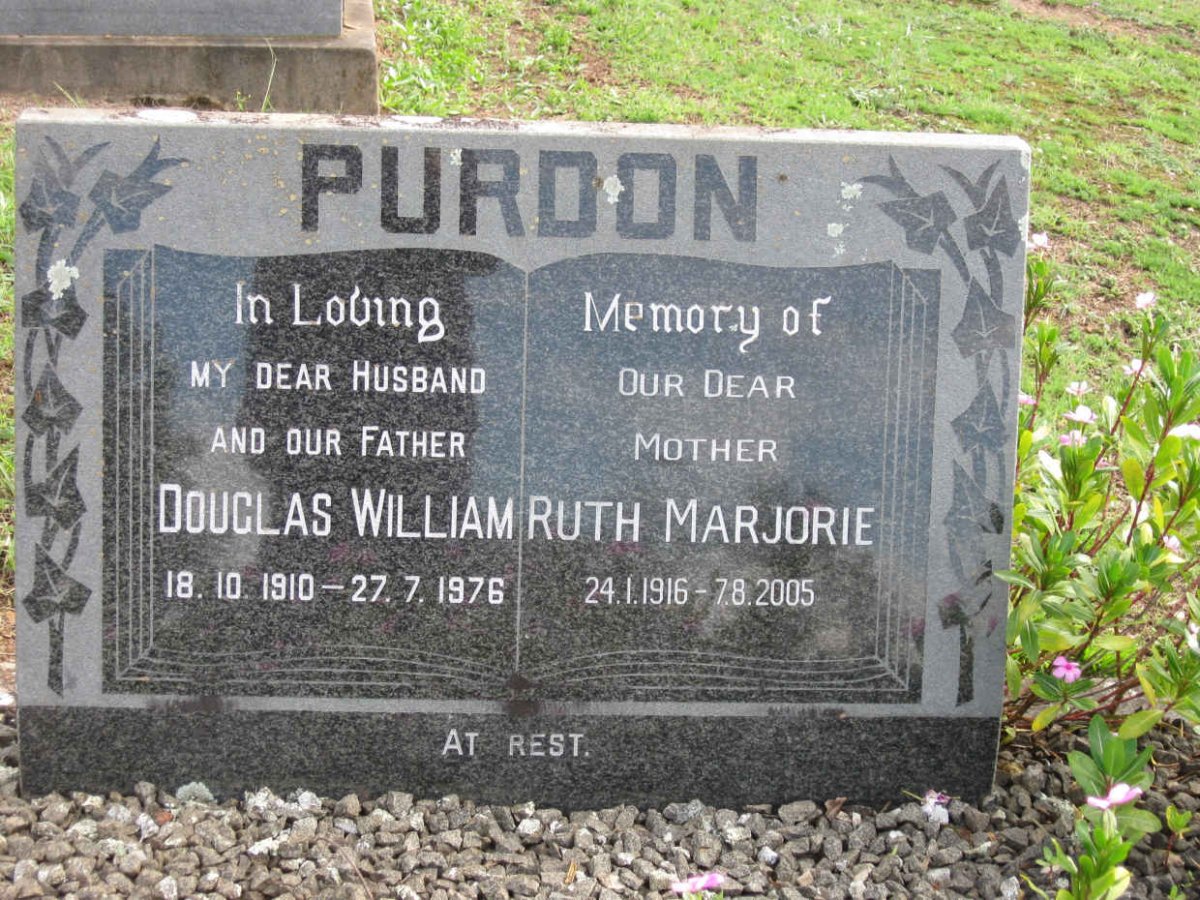 PURDON Douglas William 1910-1976 &amp; Ruth Marjorie 1916-2005