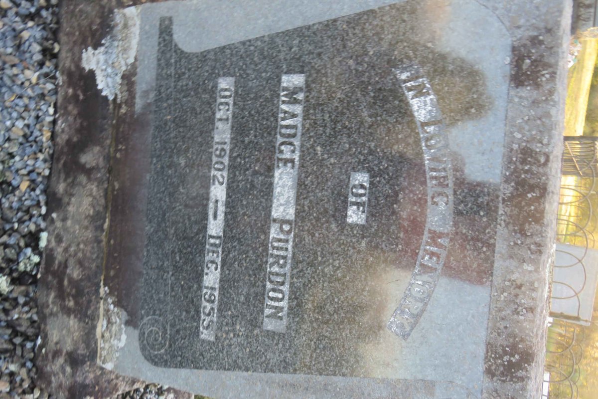 PURDON Clifford Stanley 1904-1976 &amp; Madge 1902-1955