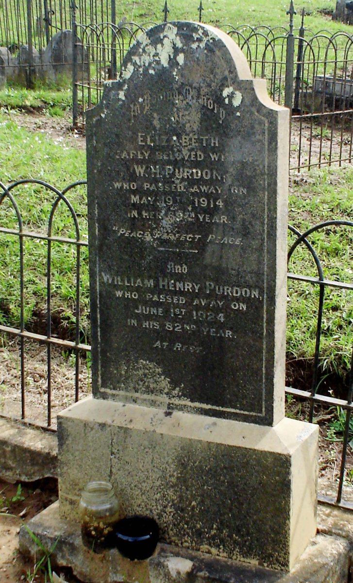 PURDON William Henry -1924 &amp; Elizabeth -1914