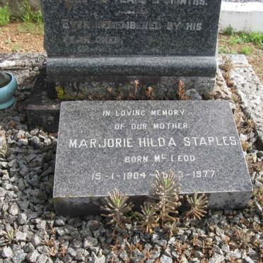STAPLES Marjorie Hilda nee McLEOD 1904-1977