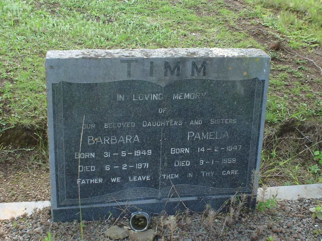 TIMM Barbara 1949-1971 :: TIMM Pamela 1947-1959