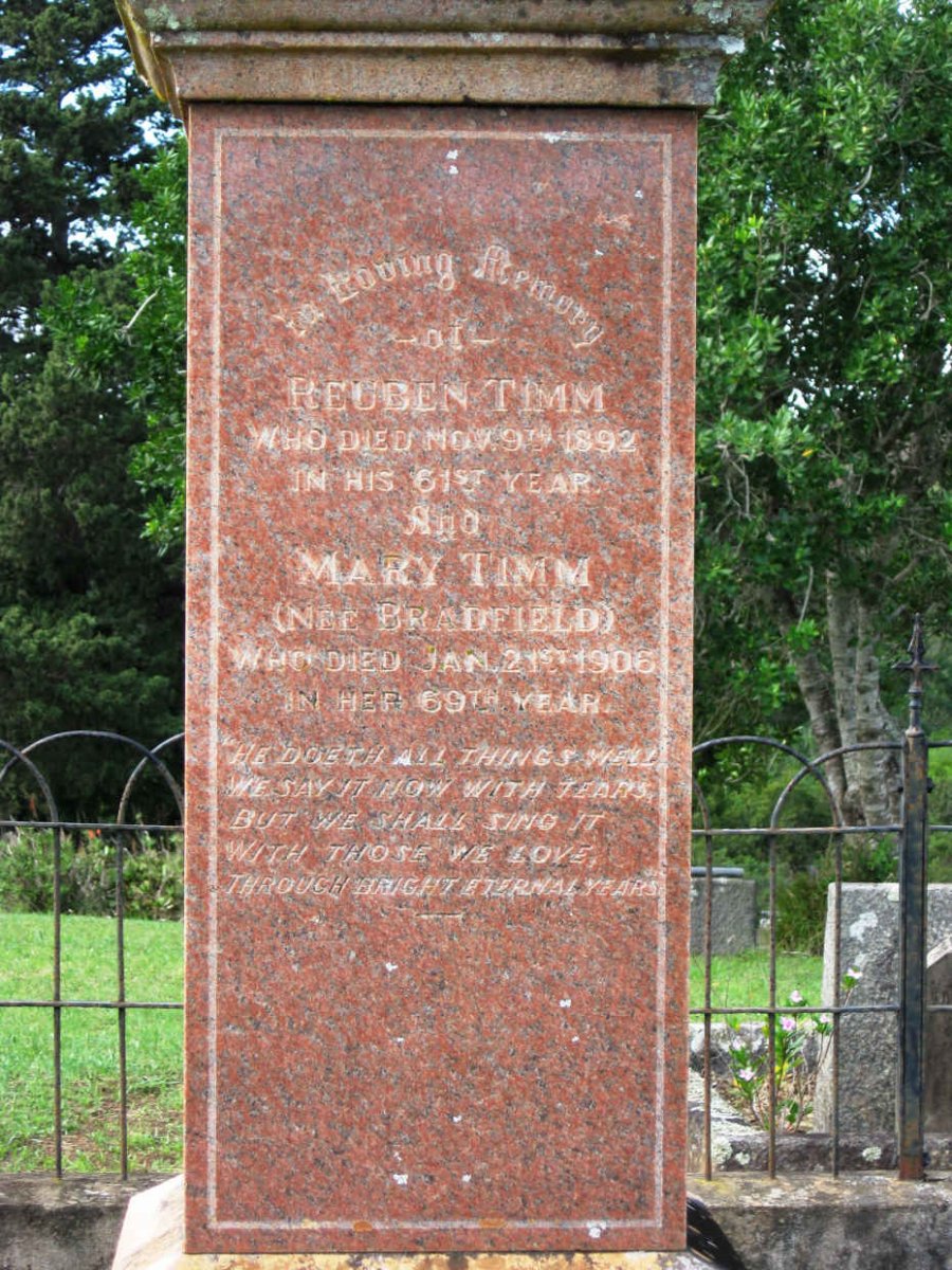 TIMM Reuben -1892 &amp; Mary BRADFIELD -1906
