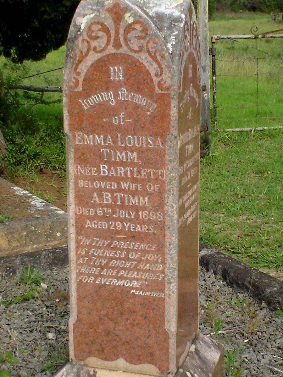 TIMM Emma Louisa nee BARTLETT -1898