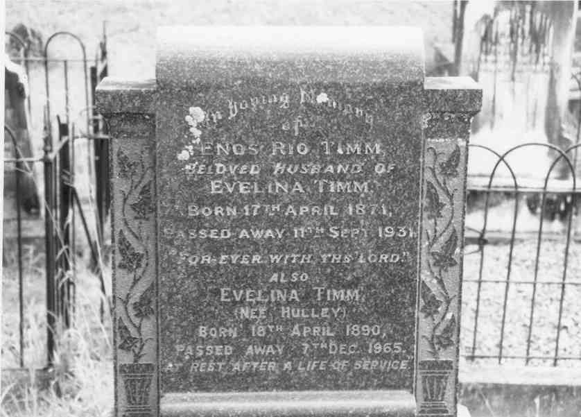 TIMM Enos Rio 1871-1931  &amp; Evelina HULLEY 1890-1965