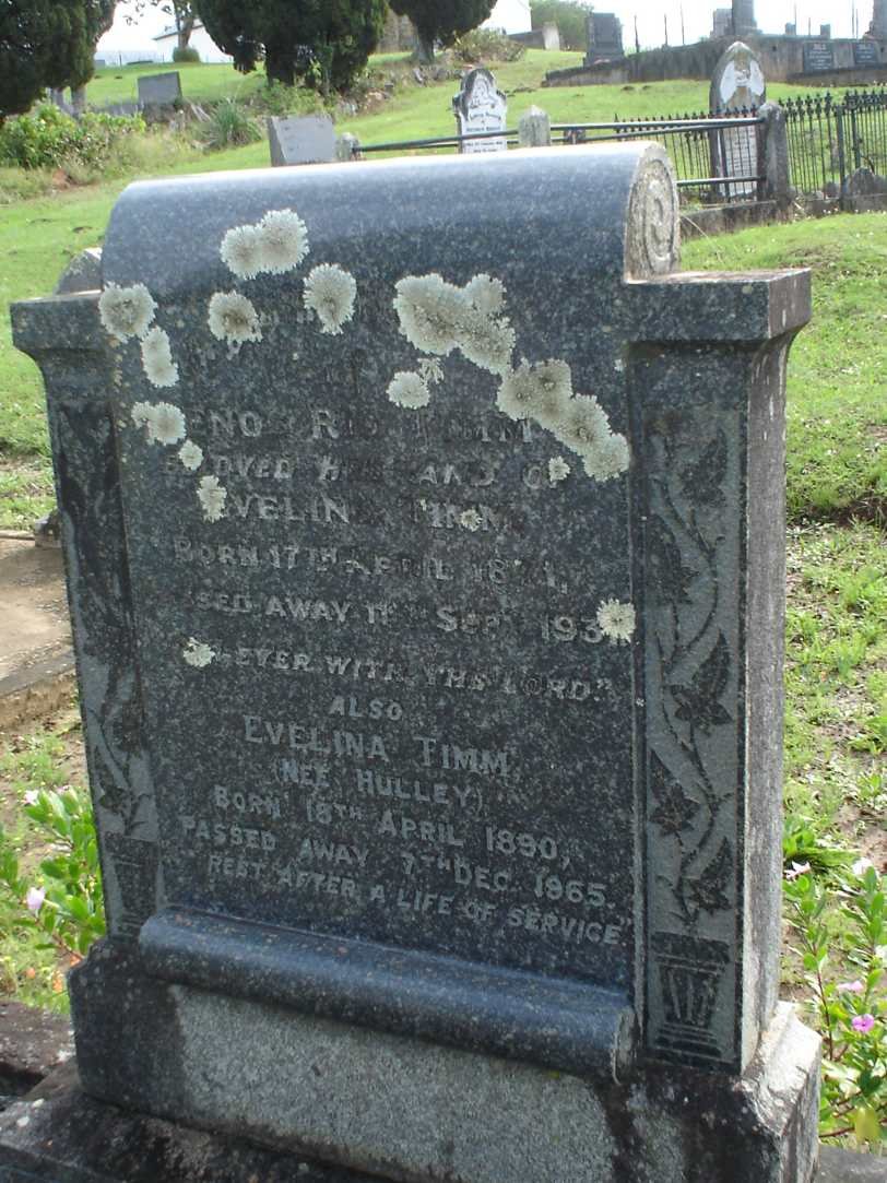 TIMM Enos Rio 1871-1931 &amp; Evelina HULLEY 1890-1965