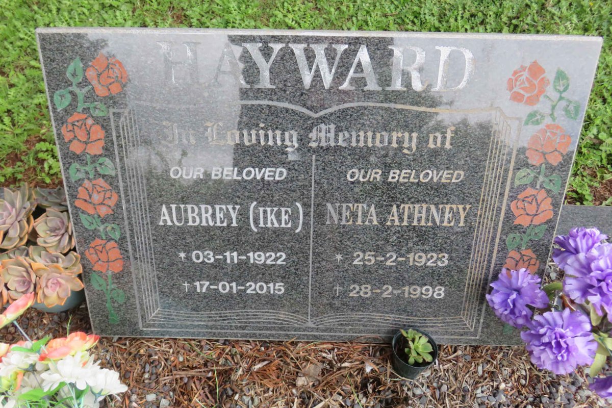 HAYWARD Aubrey 1922-2015 &amp; Neta Athney 1923-1998