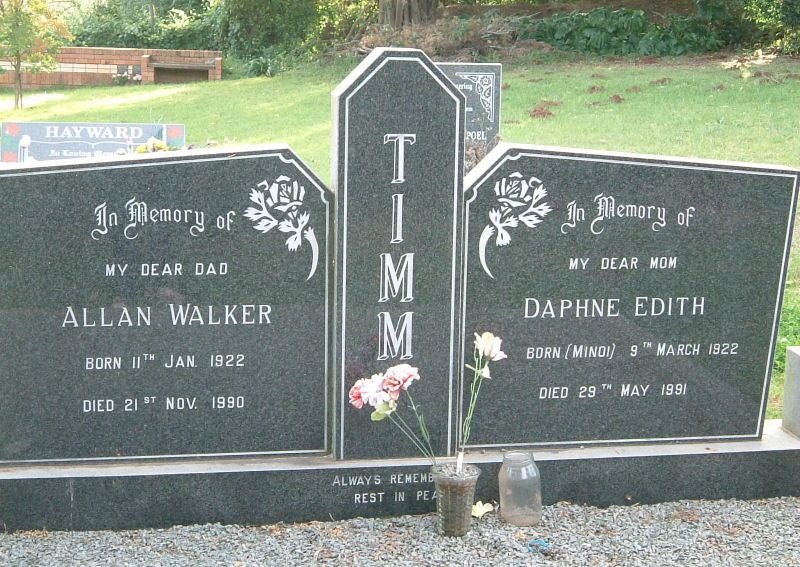 TIMM Allan Walker  1922-1990 &amp;  Daphne Edith MINOI 1922-1991