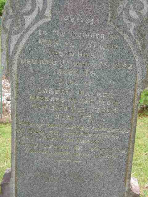 WALKER Joseph -1893 &amp; Marion HART -1882