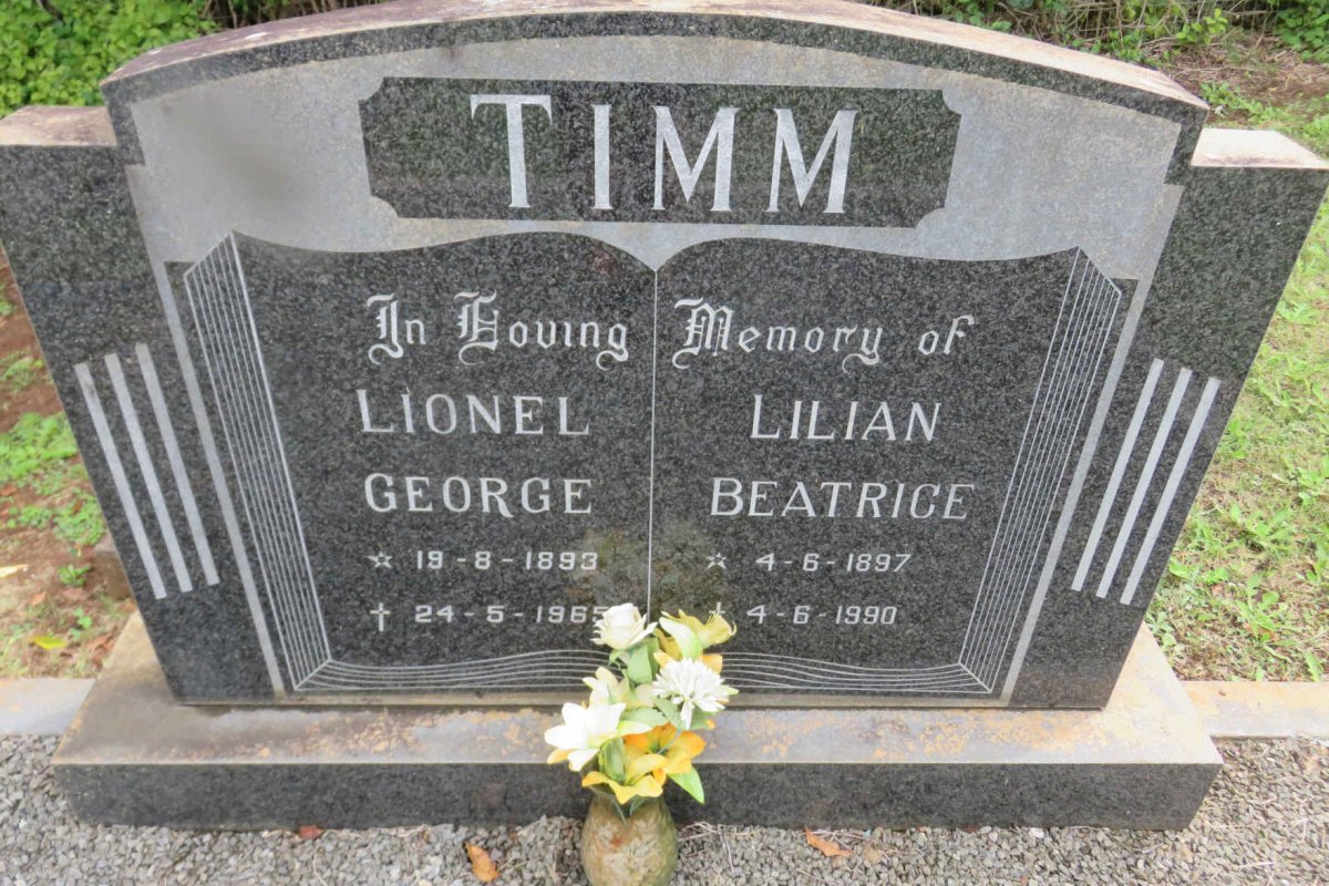 TIMM Lionel George 1893-1965 &amp; Lilian Beatrice 1897-1990
