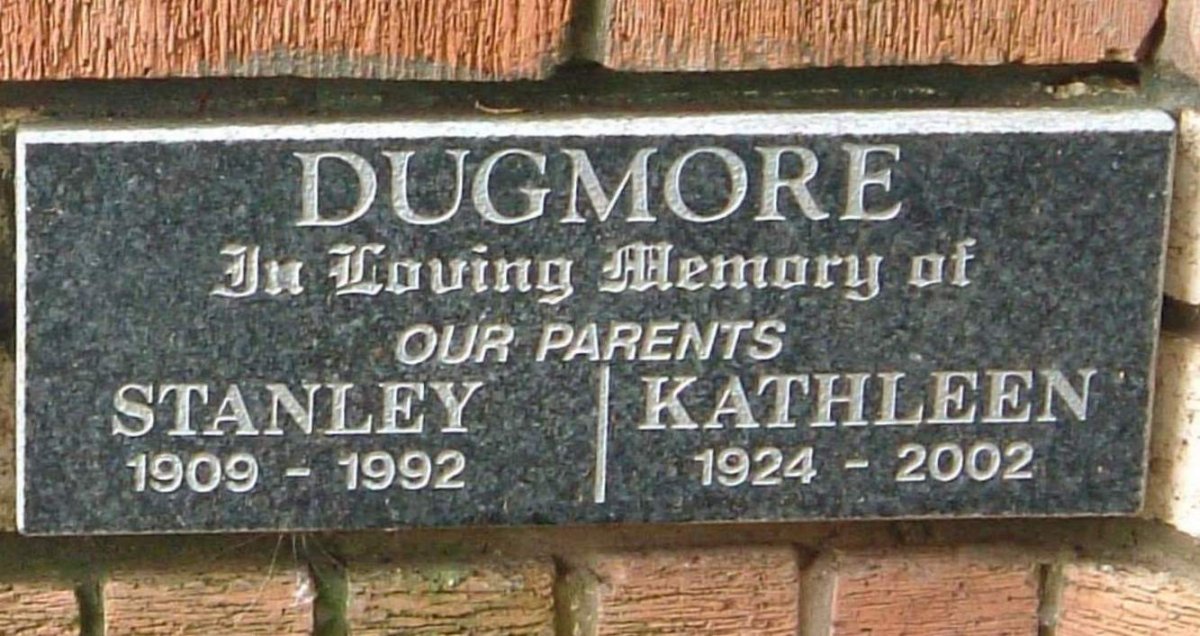 DUGMORE Stanley1909-1992 &amp; Kathleen 1924-2002