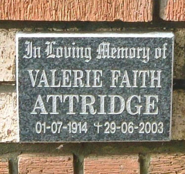 ATTRIDGE Valerie Faith 1914-2003