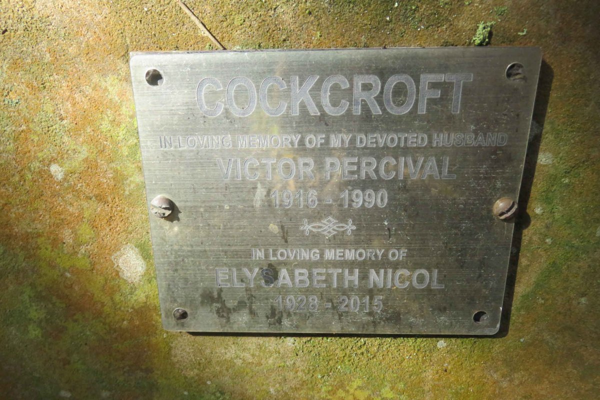 COCKCROFT Victor Percival 1916-1990 &amp; Elysabeth Nicol 1928-2015