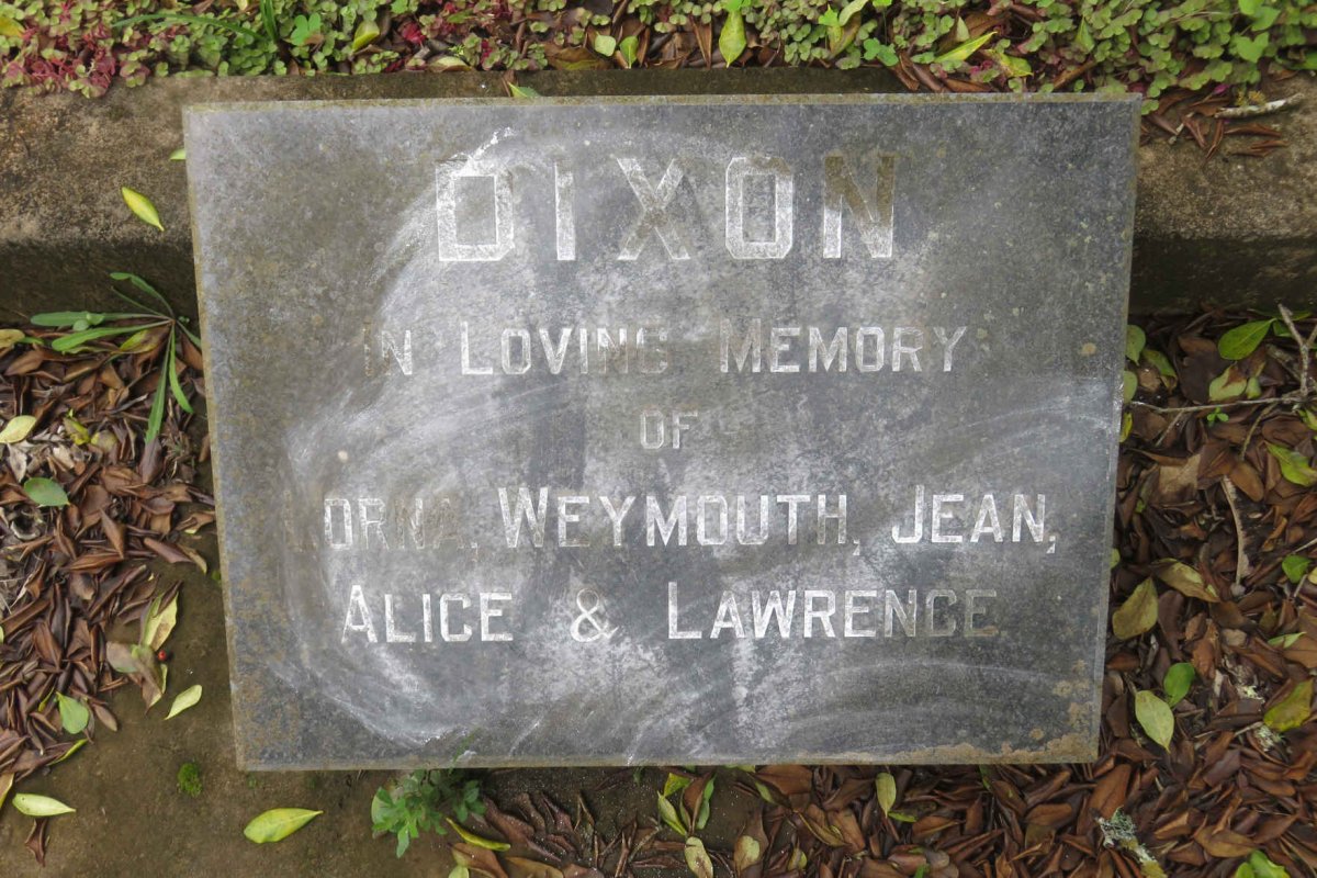 DIXON Lorna :: DIXON Weymouth :: DIXON Jean :: DIXON Alice :: DIXON Lawrence