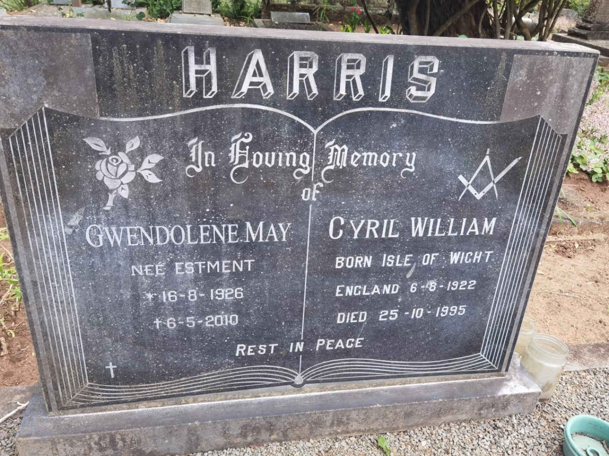 HARRIS Cyril William 1922-1995 & Gwendolene May ESTMENT 1926-2010