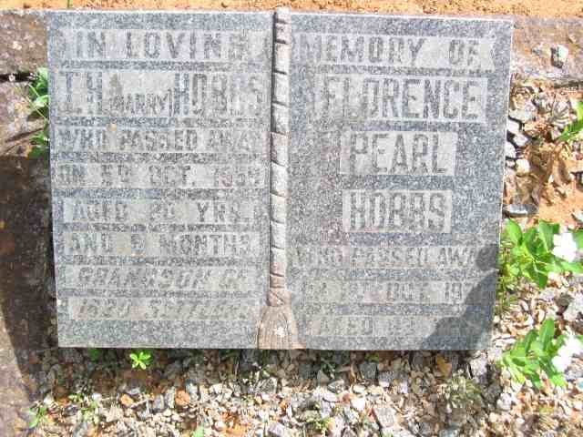 HOBBS T.H. -1959 &amp; Florence Pearl 1970