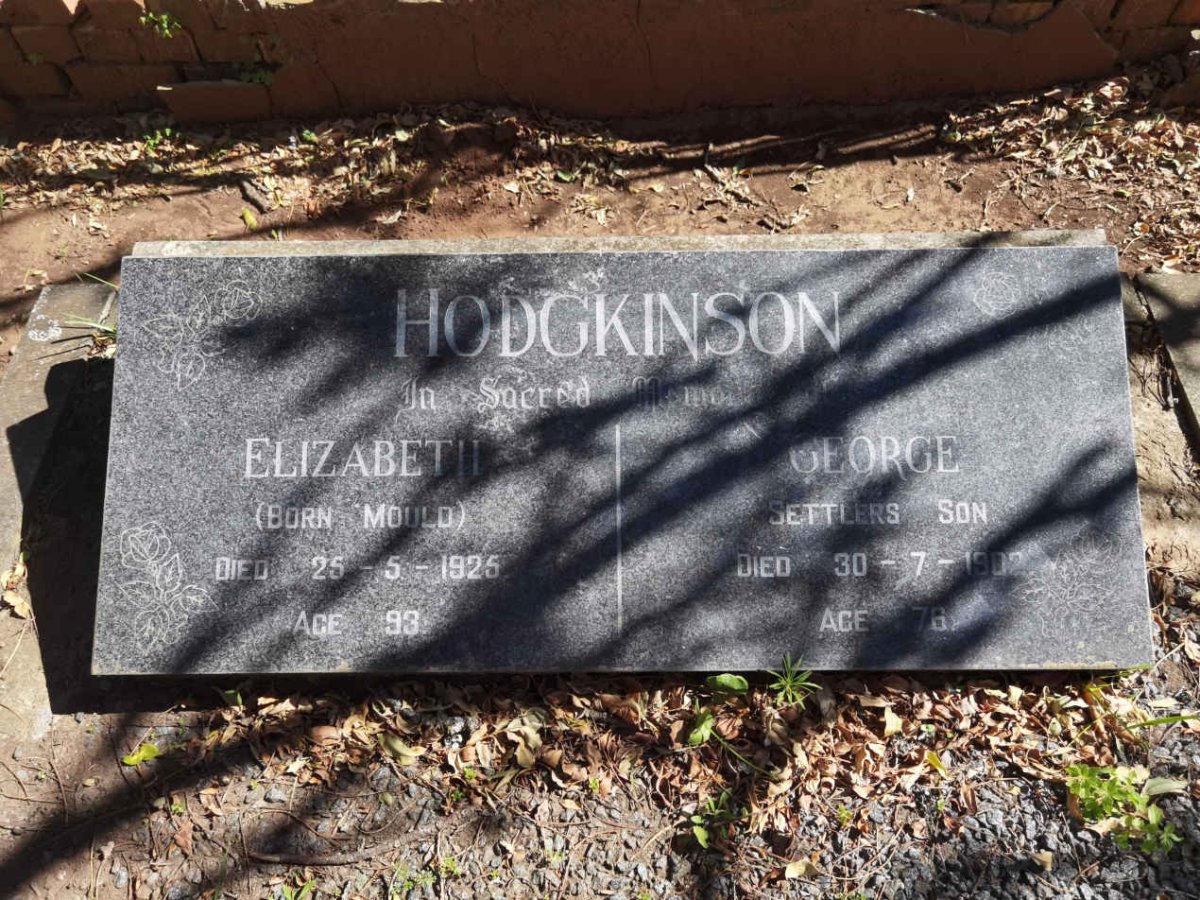HODGKINSON George -1902 & Elizabeth MOULD -1925