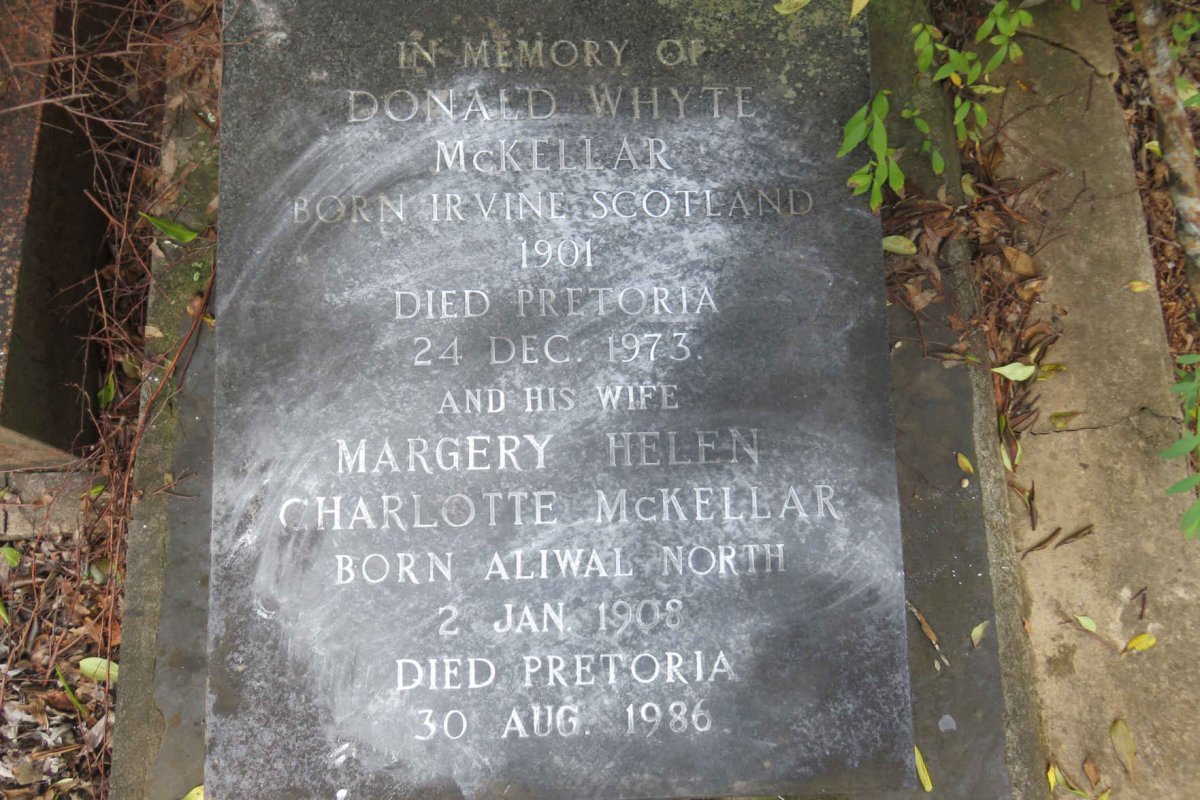 McKELLAR Donald Whyte 1901-1973 &amp; Margery Helen Charlotte 1908-1986