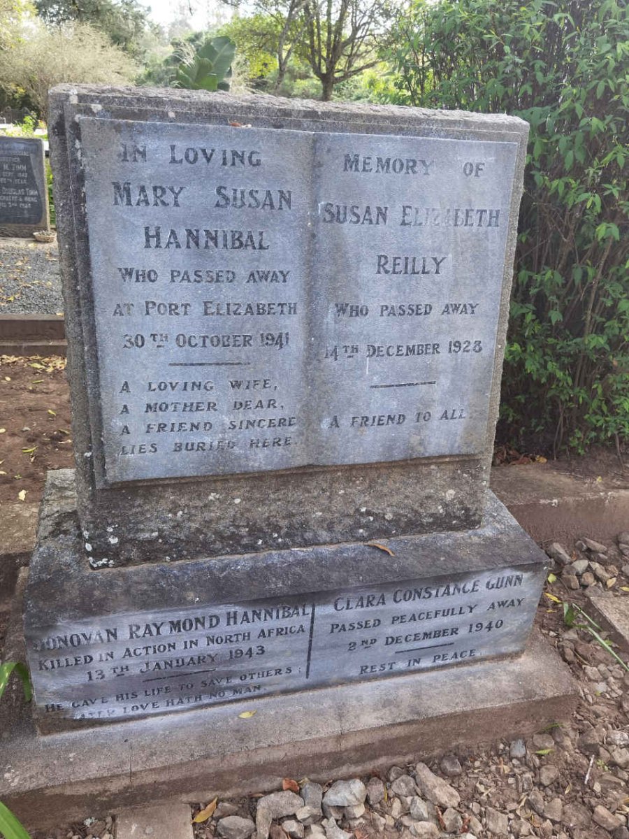 REILLY Susan Elizabeth -1928 :: GUNN Clara Constance -1940 :: HANNIBAL Mary Susan -1941 :: HANNIBAL Donovan Raymond -1943
