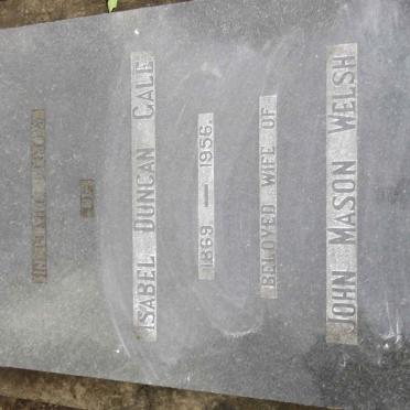 WELSH John Mason 1862-1936 &amp; Isabel Duncan GALE 1869-1956