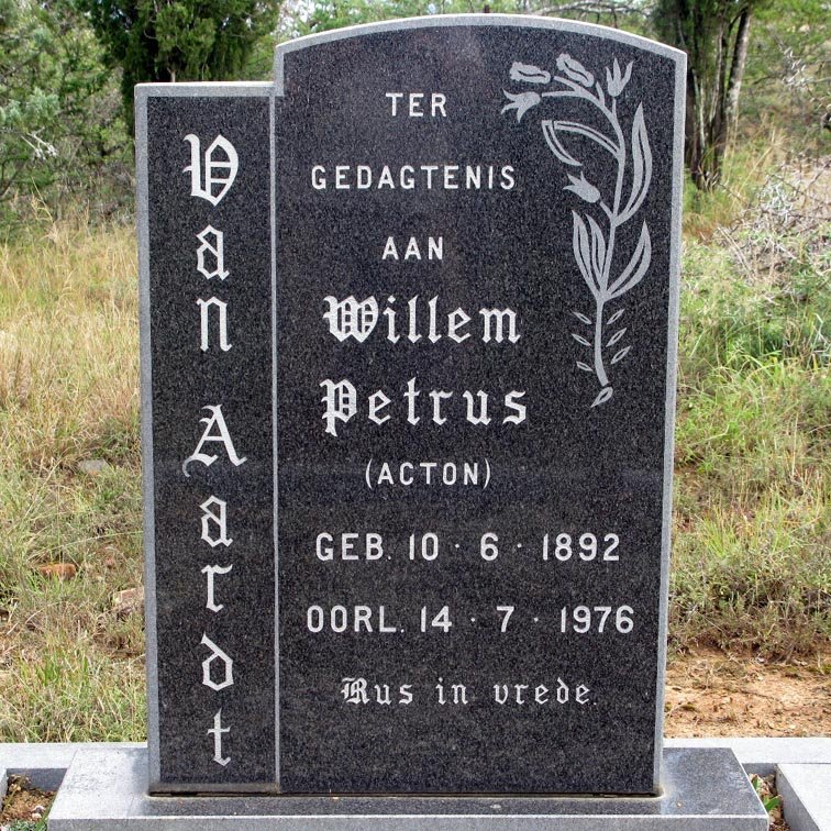 AARDT Willem Petrus, van 1892-1976