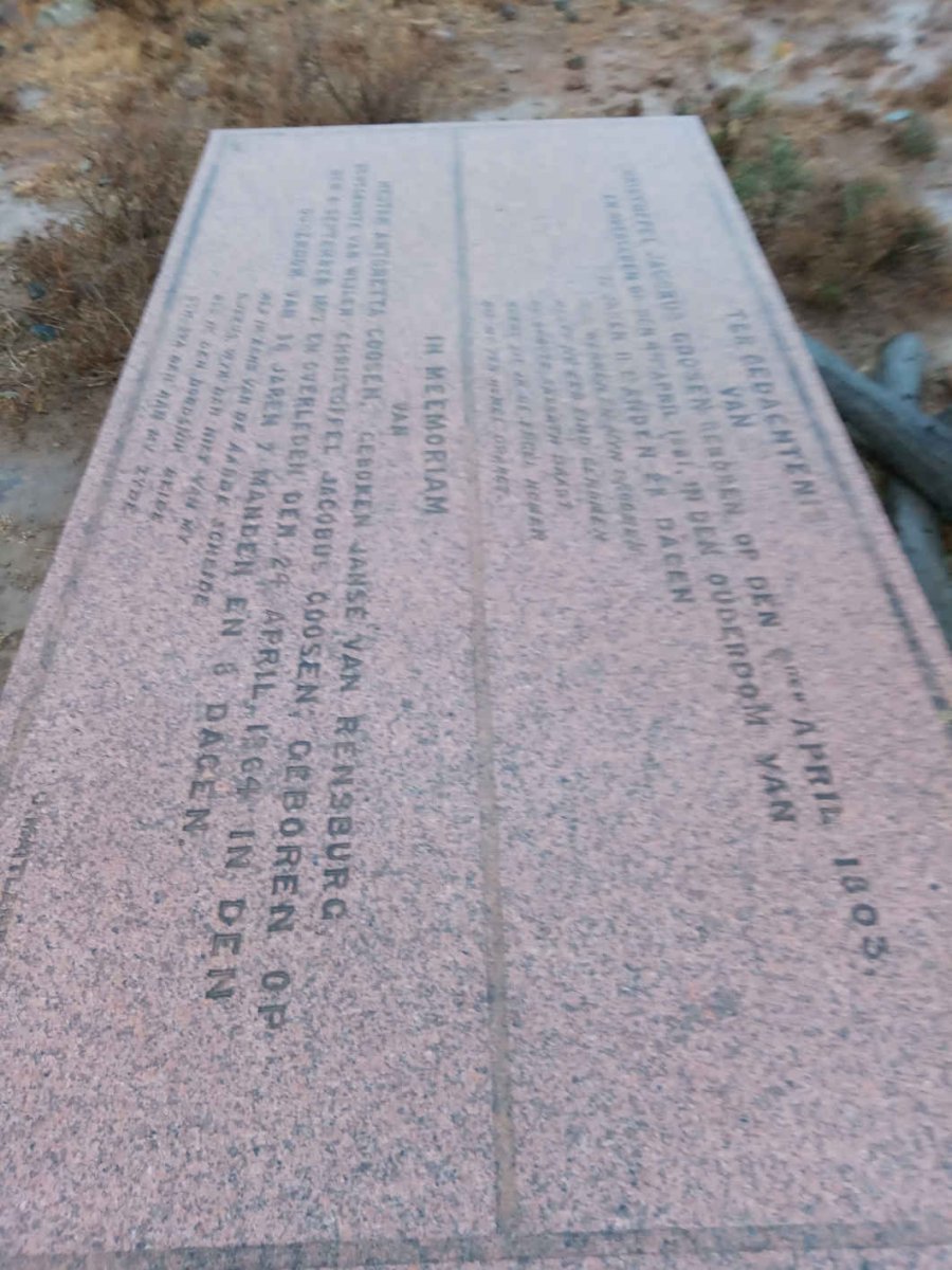 GOOSEN Christoffel Jacobus 1803-1881 &amp; Hester Antonetta JANSE VAN RENSBURG 1807-1864