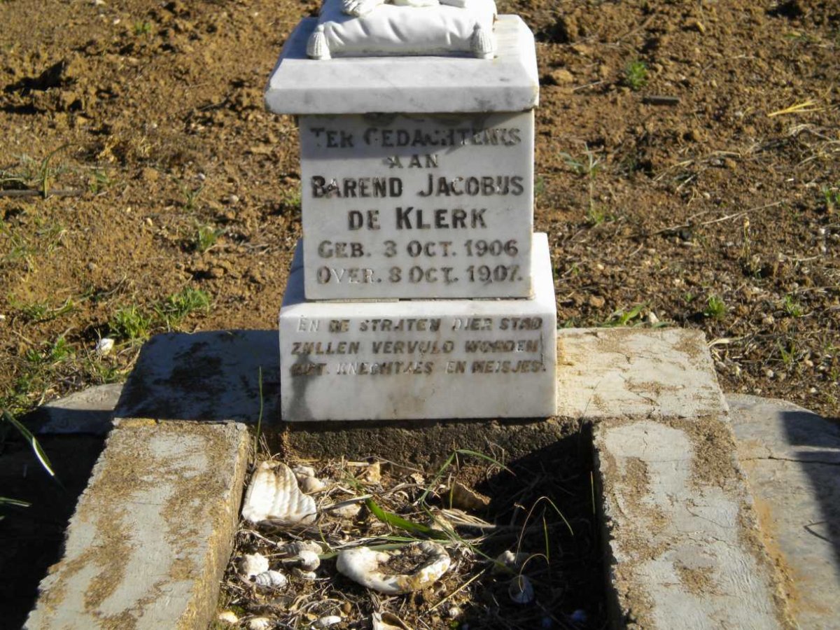 KLERK Barend Jacobus, de 1906-1907