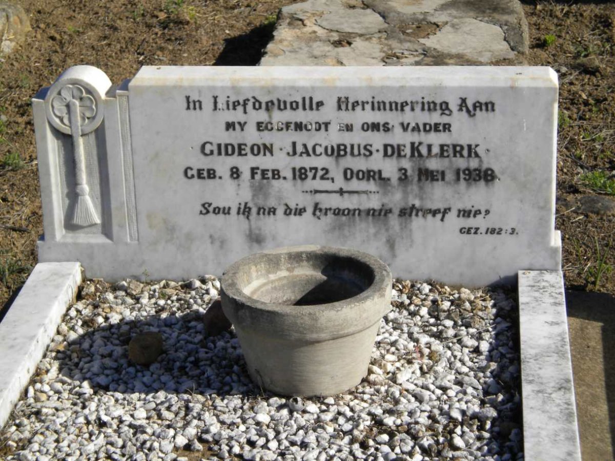 KLERK Gideon Jacobus, de 1872-1938