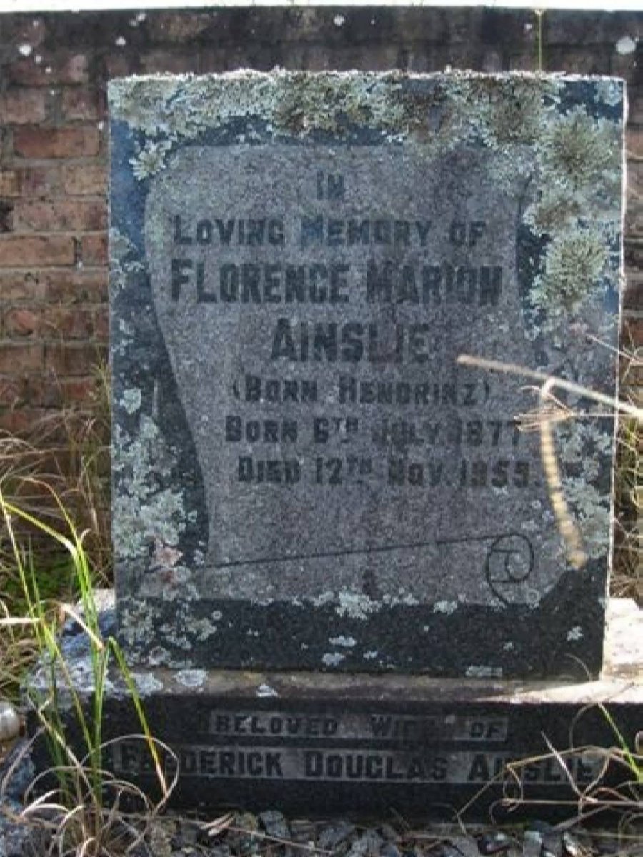 AINSLIE Florence Marion nee HENDRIKZ 1877-1959