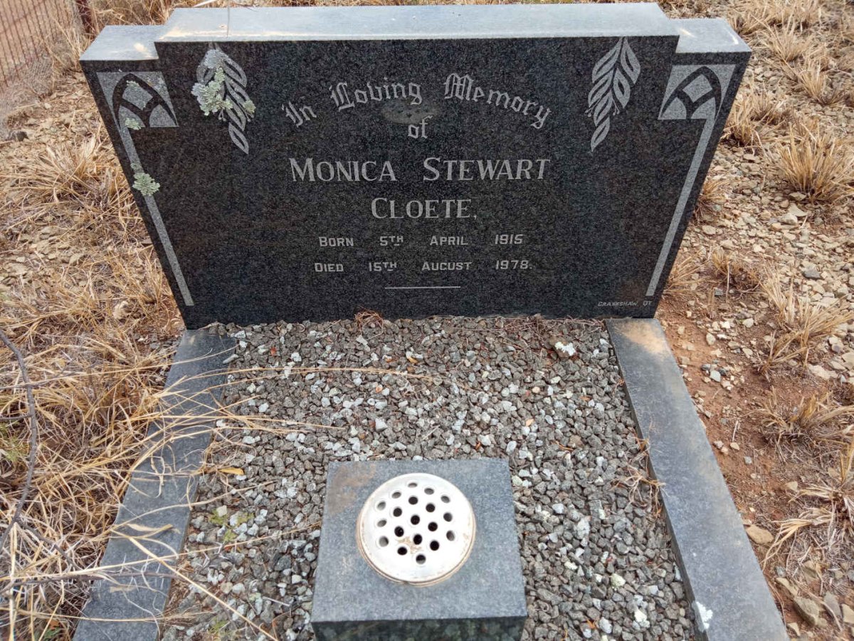 CLOETE Monica Stewart 1915-1978