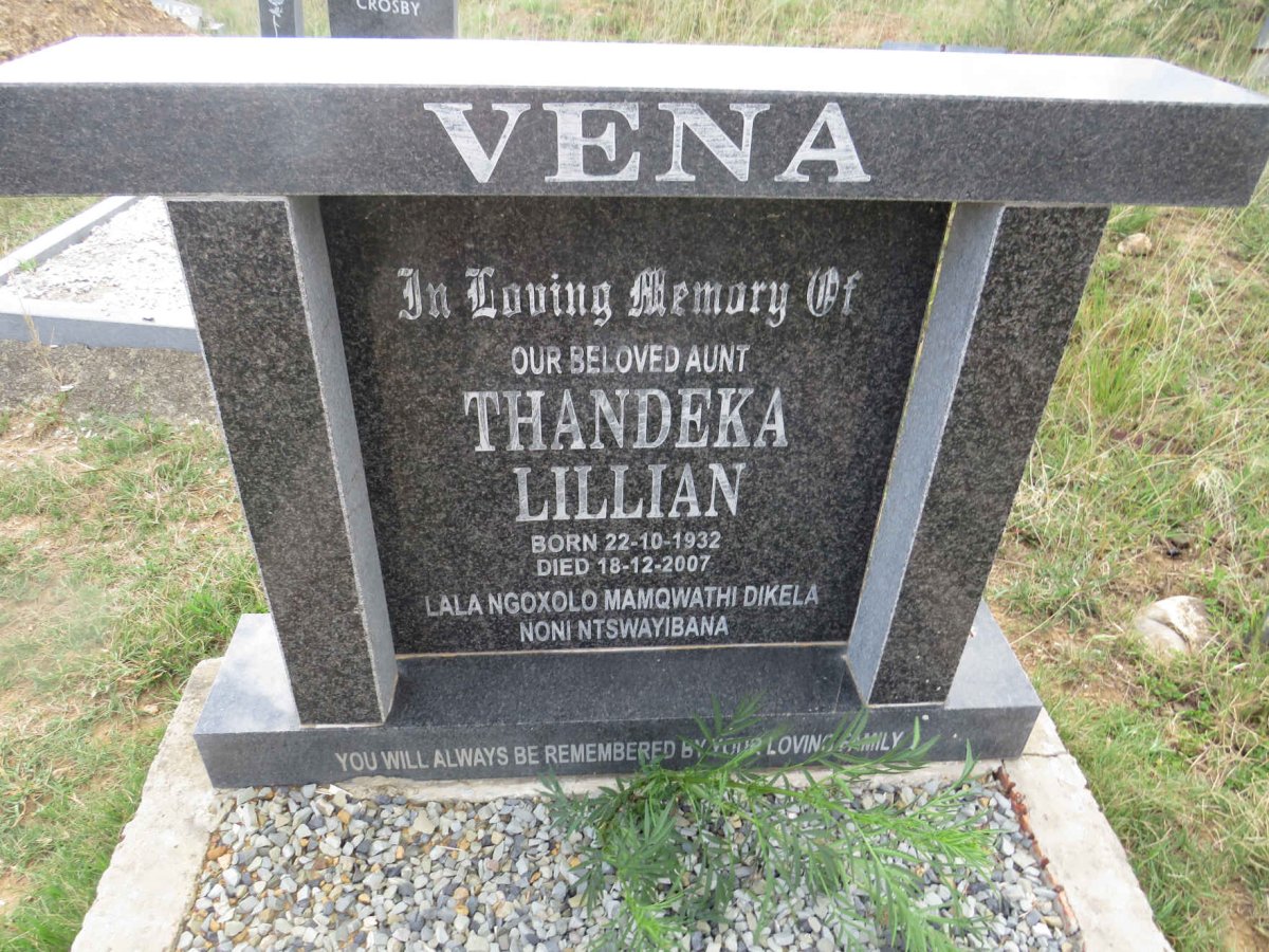 VENA Thandeka Lillian 1932-2007