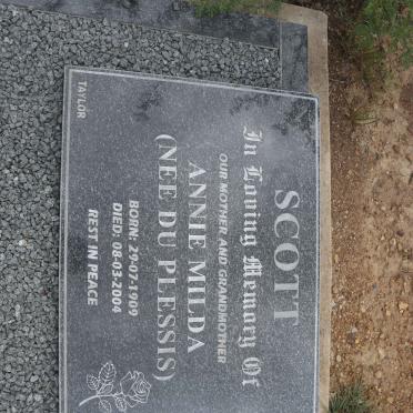 SCOTT Annie Milda nee DU PLESSIS 1909-2004
