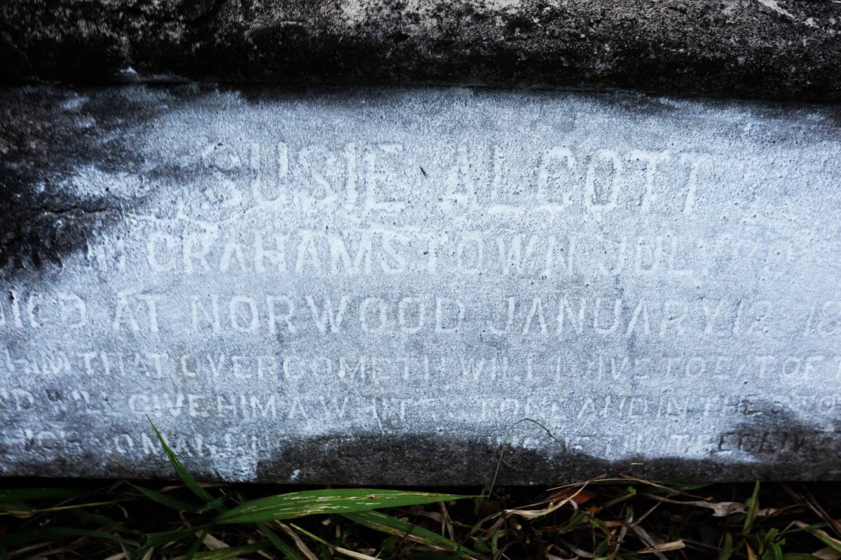 ALCOTT Susie 180?-1886