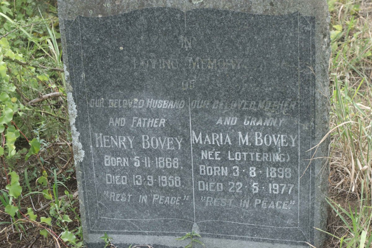 BOVEY Henry 1868-1958 &amp; Maria M. LOTTERING 1898-1977