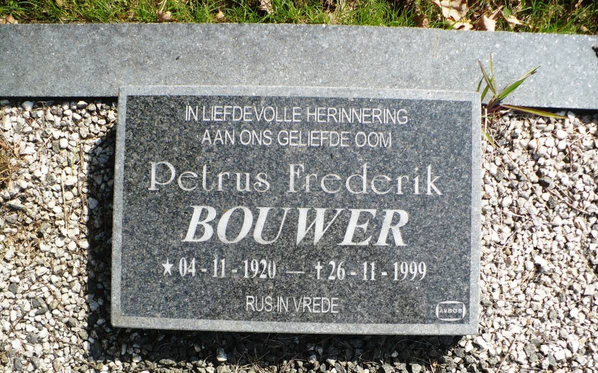 BOUWER Petrus Frederik 1920-1999