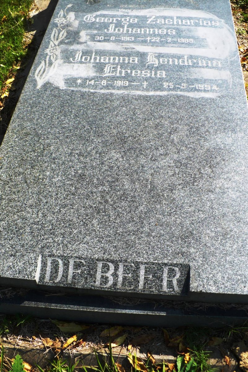 BEER George Zacharias Johannes, de 1913-1989 &amp; Johanna Hendrina Etresia 1919-1994