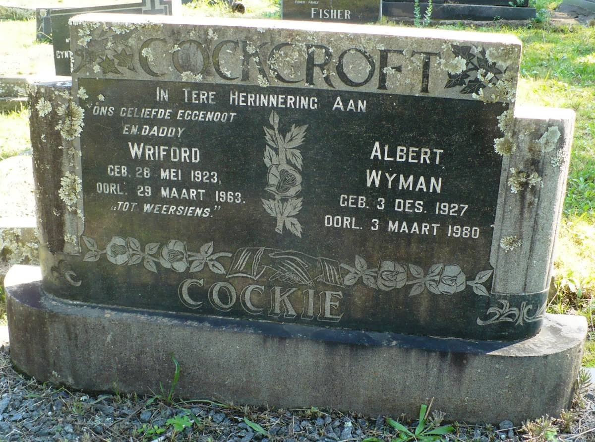 COCKROFT Wriford 1923-1963 :: COCKROFT Albert Wyman 1927-1980