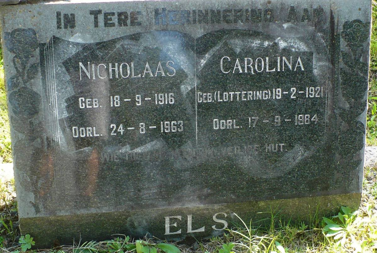 ELS Nicholaas 1916-1963 &amp; Carolina LOTTERING 1921-1984