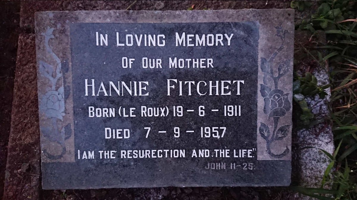 FITCHET Hannie nee LE ROUX 1911-1957