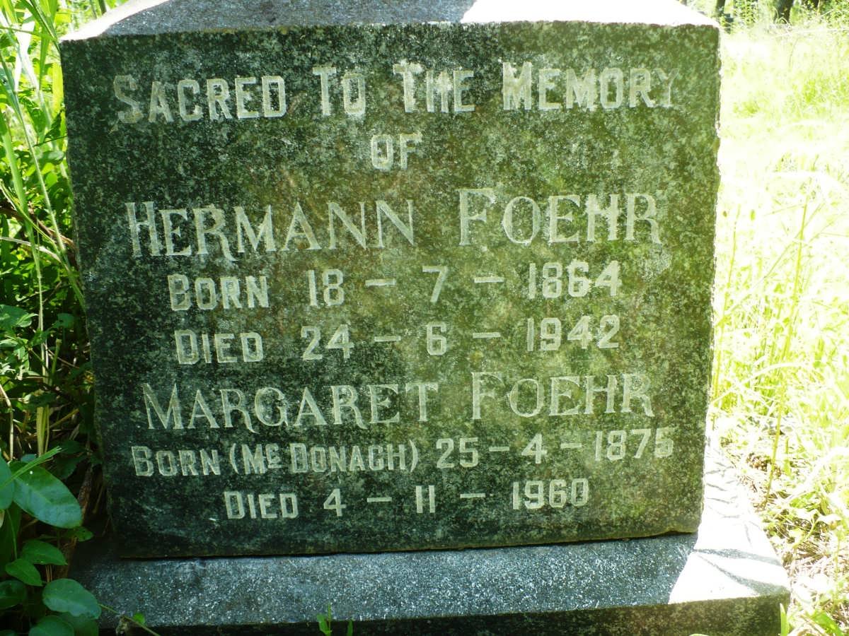 FOEHR Herman 1864-1942 &amp; Margaret McDONAGH 1875-1960