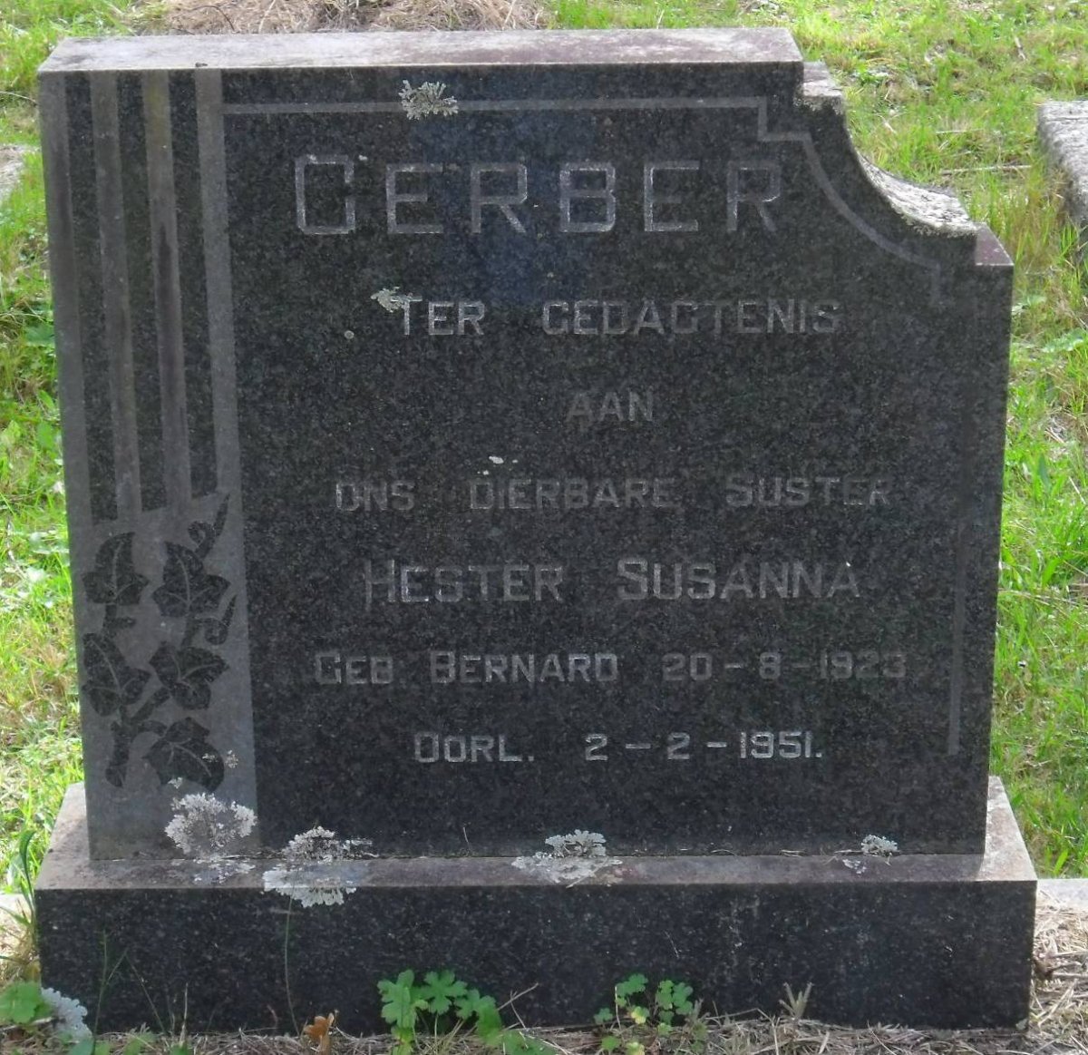 GERBER Hester Susanna nee BERNARD 1923-951