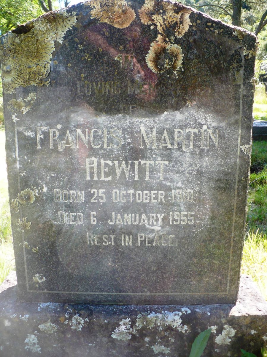 HEWITT Francis Martin 1910-1955