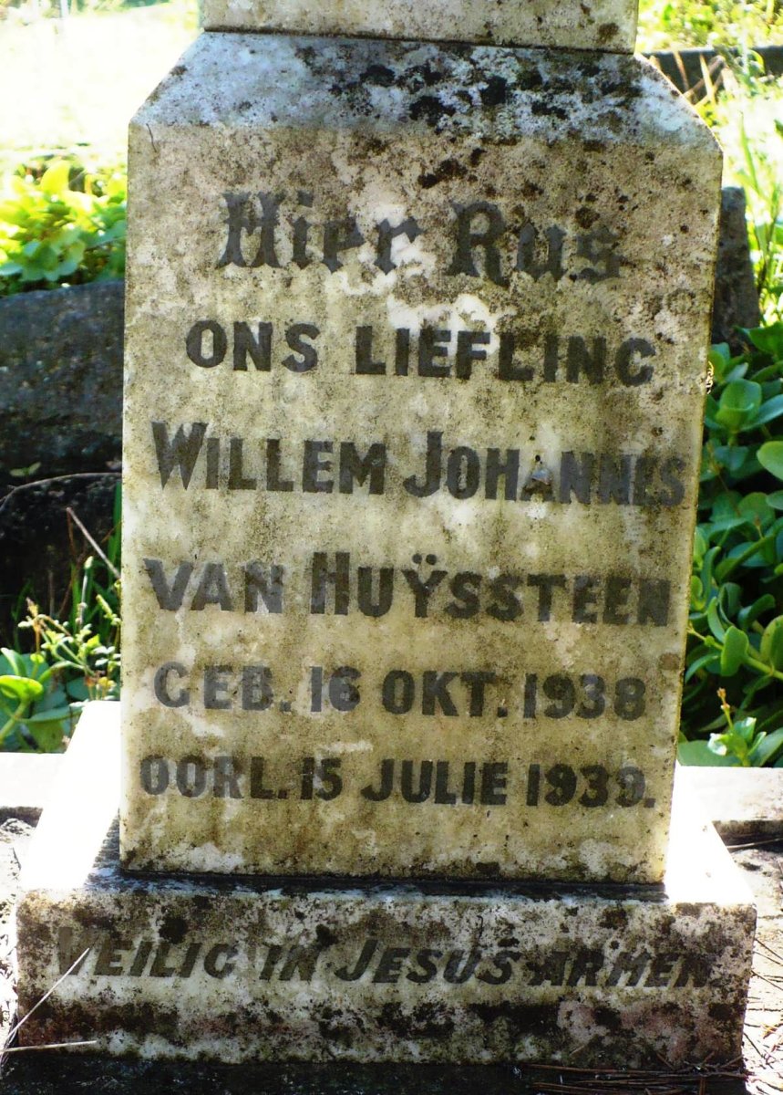 HUYSSTEEN Willem Johannes, van 1938-1939