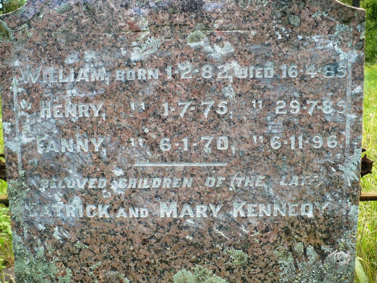 KENNEDY William 1882-1885 :: KENNEDY Henry 1875-1885 :: KENNEDY Fanny 1870-1896