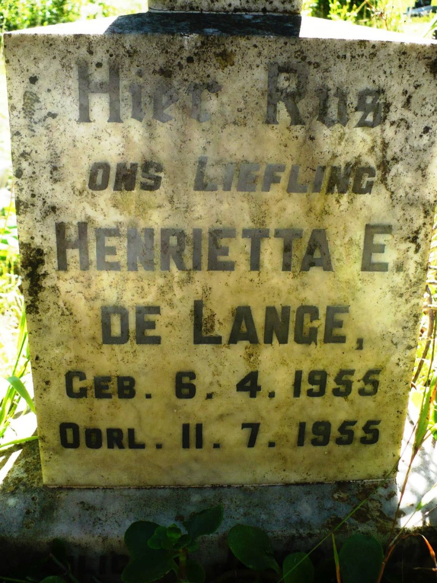 LANGE Henrietta E., de 1955-1955